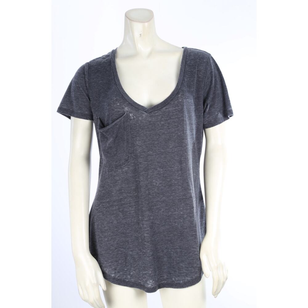 Z Supply T-Shirt Anthracite Pocket Short Sleeve Tee Scoop Neck Size S